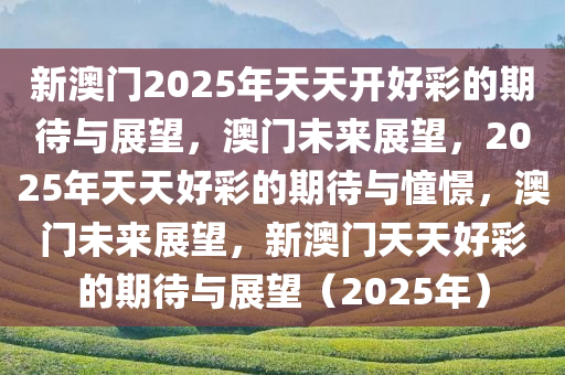 2025年新澳门夭夭好彩,2025年新澳门，夭夭好彩的未来展望